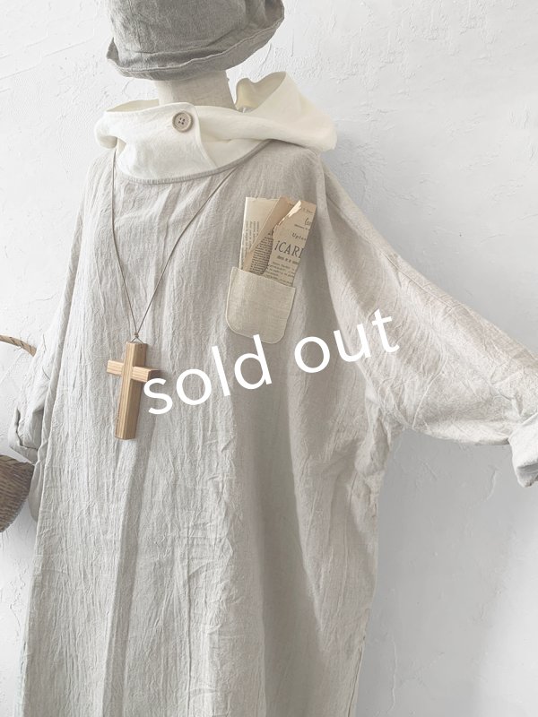 画像8: MARCHE' DE SOEUR／フードワンピース・生成り×オフ (8)