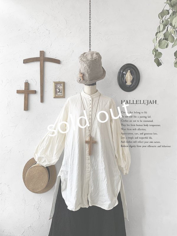 画像2: HALLELUJAH/Chemise Religieuse 修道女シャツ・Milky white  (2)