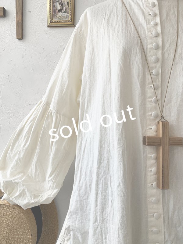 画像7: HALLELUJAH/Chemise Religieuse 修道女シャツ・Milky white  (7)