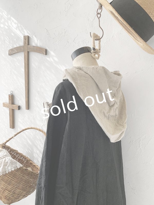 画像8: MARCHE' DE SOEUR／フードバルーンチュニック・黒×生成り (8)