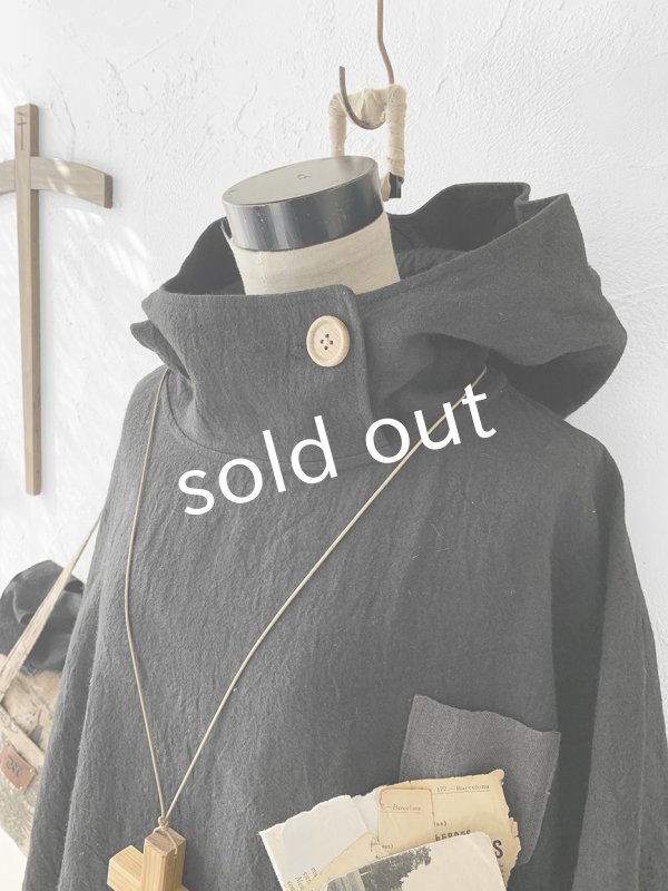 画像5: MARCHE' DE SOEUR／フードバルーンチュニック・黒 (5)