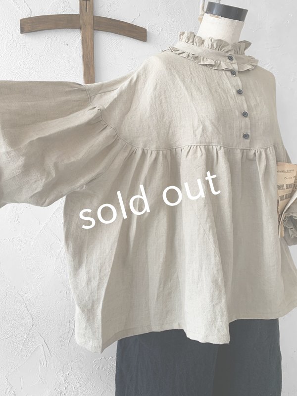 画像14: kosatofuku/フリルカラーブラウス・ブラック (14)