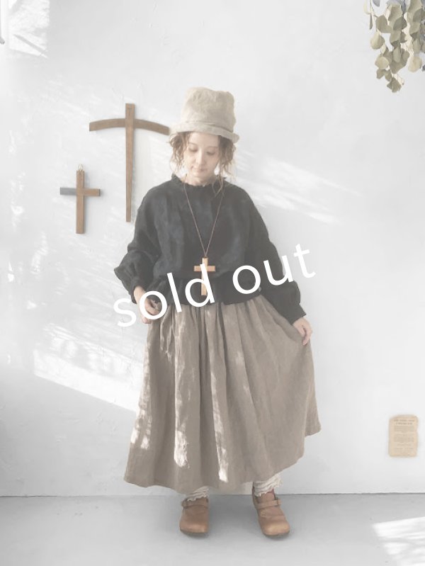 画像13: kosatofuku／肩ボタンのギャザーブラウス・黒 (13)