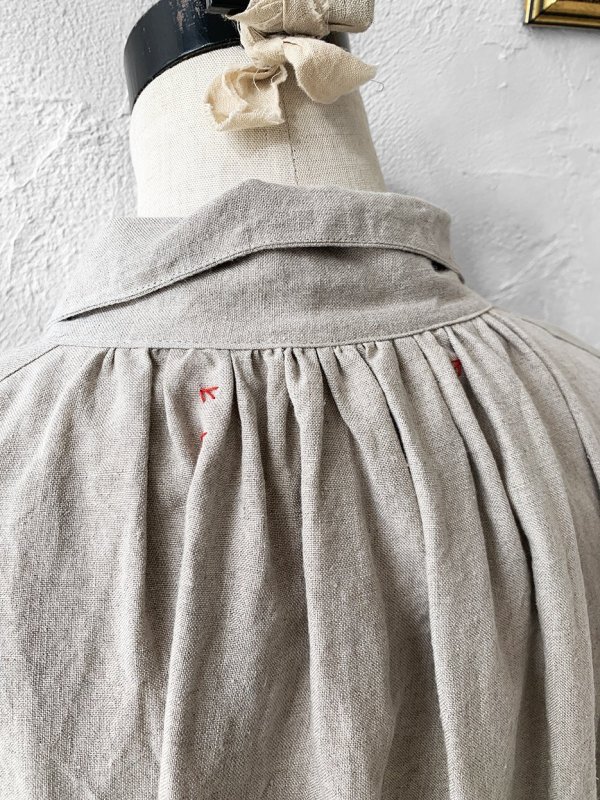 画像12: HALLELUJAH/1890's Bourgeron 羊飼いシャツワンピース・flax (12)