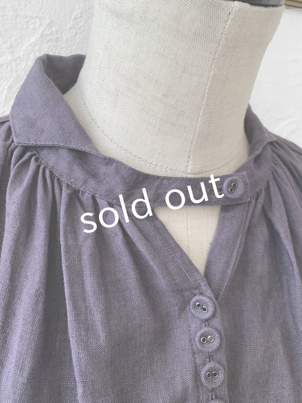 画像5: HALLELUJAH／1890's Bourgeron 羊飼いシャツワンピース・purple (5)