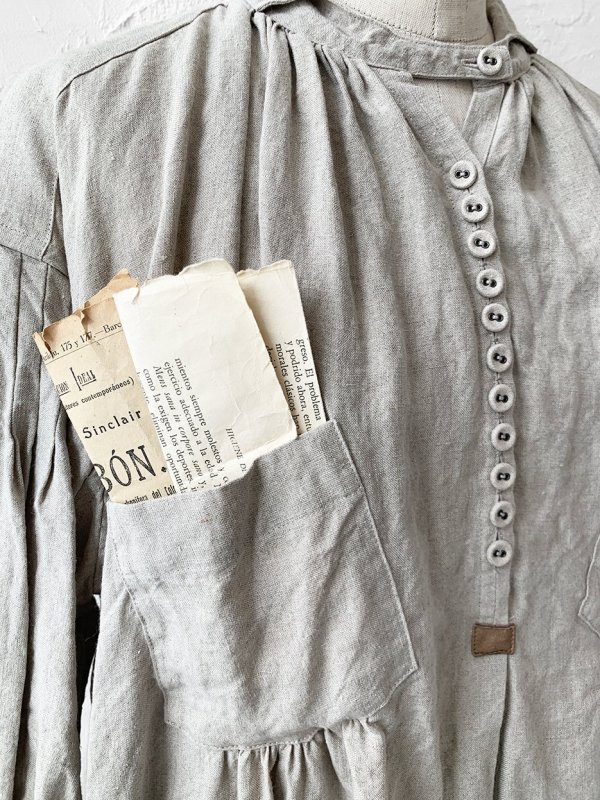画像5: HALLELUJAH/1890's Bourgeron 羊飼いシャツワンピース・flax (5)