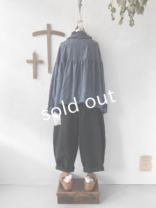 画像9: kosatofuku／フリルカラーブラウス・デニム (9)