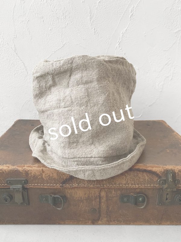 画像2: MARCHE' DE SOEUR／ヴィンテージタグ付きリトアニアリネンハット (2)