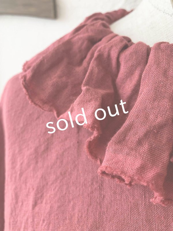 画像4: MARCHE' DE SOEUR／ラッフル襟チュニック・ファナージュダークレッド (4)