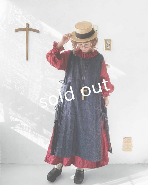 画像10: Avenue／サイドりぼんエプロンワンピース・デニム (10)