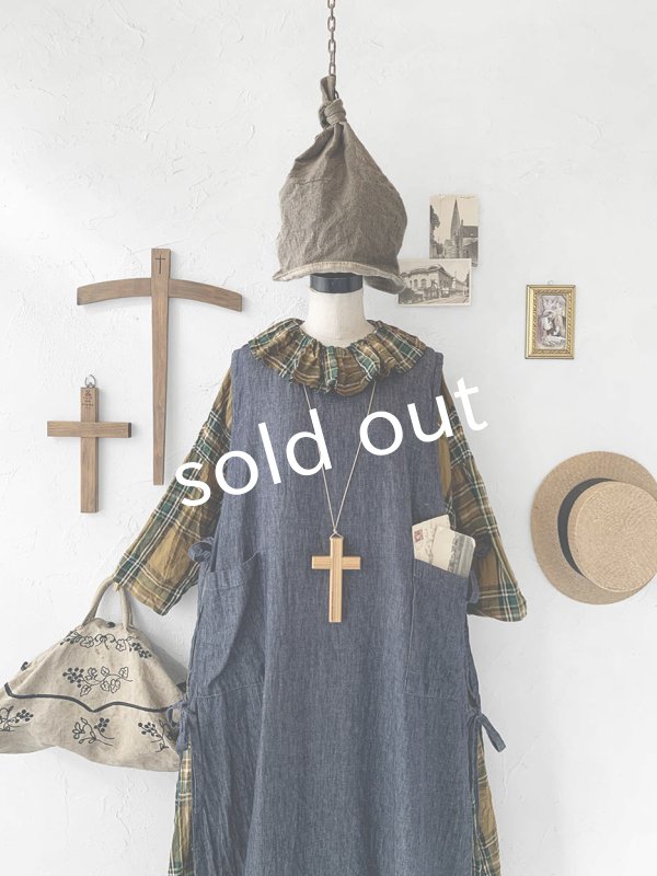 画像4: Avenue／サイドりぼんエプロンワンピース・デニム (4)