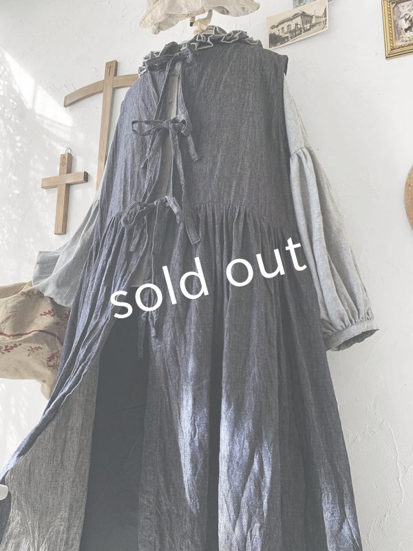 画像7: Avenue／後ろりぼんギャザーワンピース・デニム (7)