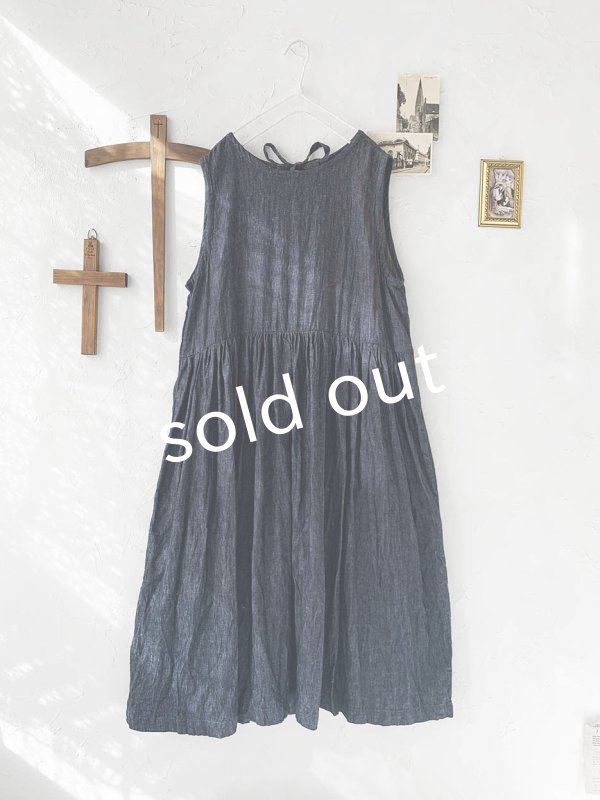 画像8: Avenue／後ろりぼんギャザーワンピース・デニム (8)
