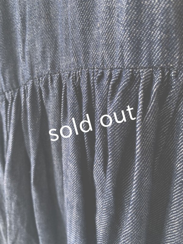 画像3: Avenue／後ろりぼんギャザーワンピース・デニム (3)