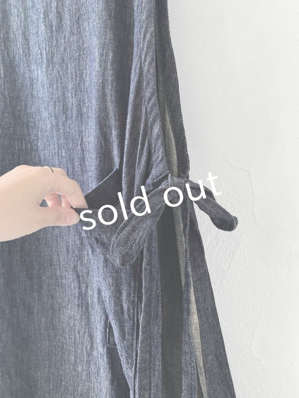 画像7: Avenue／サイドりぼんエプロンワンピース・デニム (7)