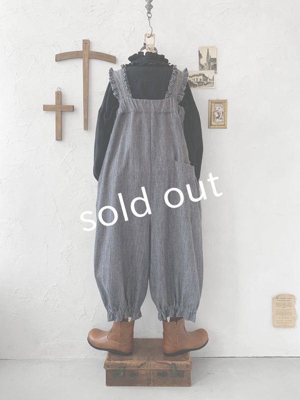 画像7: kosatofuku／フリルショルダーサロペット・デニム (7)