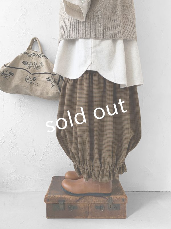 画像3: MARCHE' DE SOEUR／ブルジョンパンツ・ブラウンチェック (3)