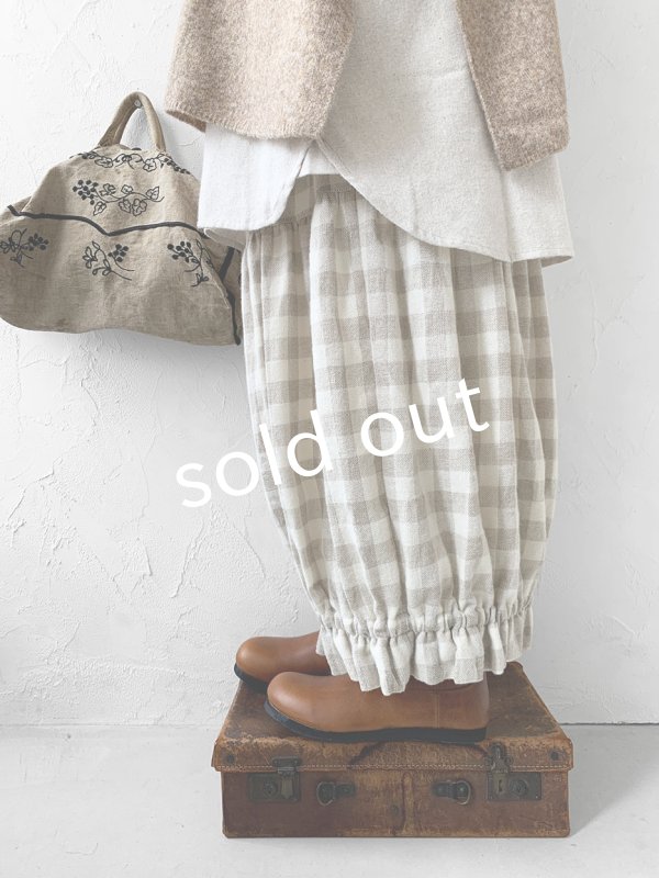 画像3: MARCHE' DE SOEUR／ブルジョンパンツ・ベージュチェック (3)