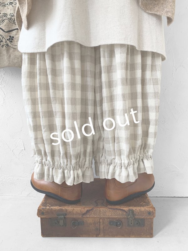 画像4: MARCHE' DE SOEUR／ブルジョンパンツ・ベージュチェック (4)