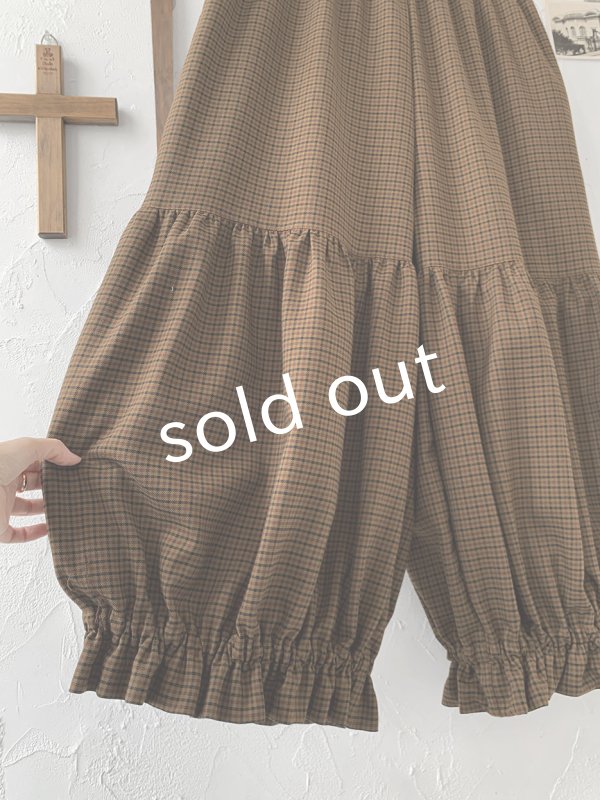 画像10: MARCHE' DE SOEUR／ブルジョンパンツ・ブラウンチェック (10)