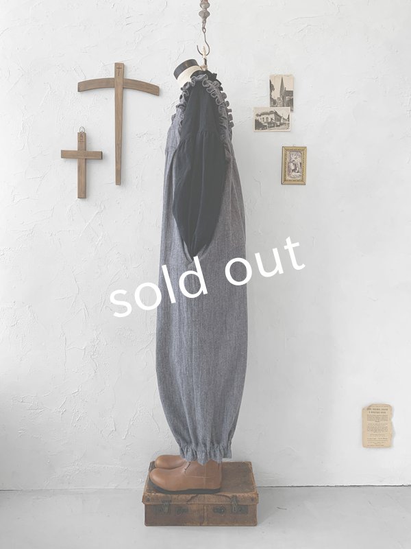 画像6: kosatofuku／フリルショルダーサロペット・デニム (6)