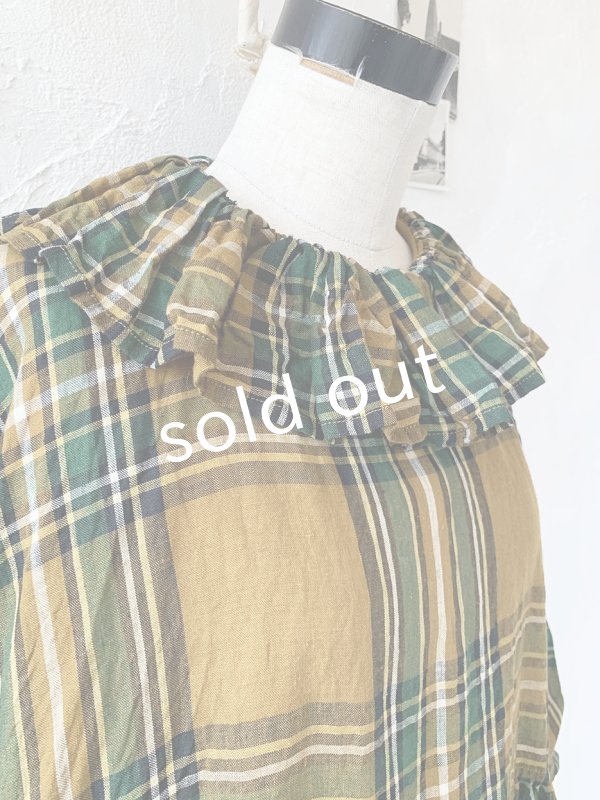 画像5: MARCHE' DE SOEUR／ラッフル襟のワンピース・オータムチェック (5)