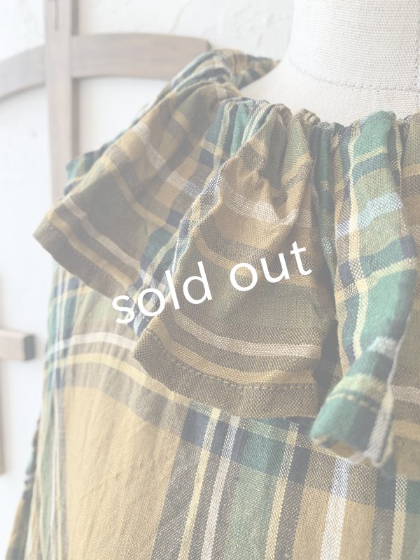 画像6: MARCHE' DE SOEUR／ラッフル襟のワンピース・オータムチェック (6)