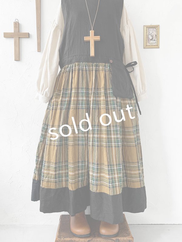 画像3: MARCHE' DE SOEUR／バッククロスワンピース・オータムチェック (3)