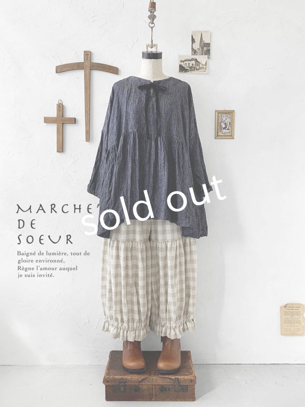 画像2: MARCHE' DE SOEUR／２wayギャザープルオーバー・デニム (2)