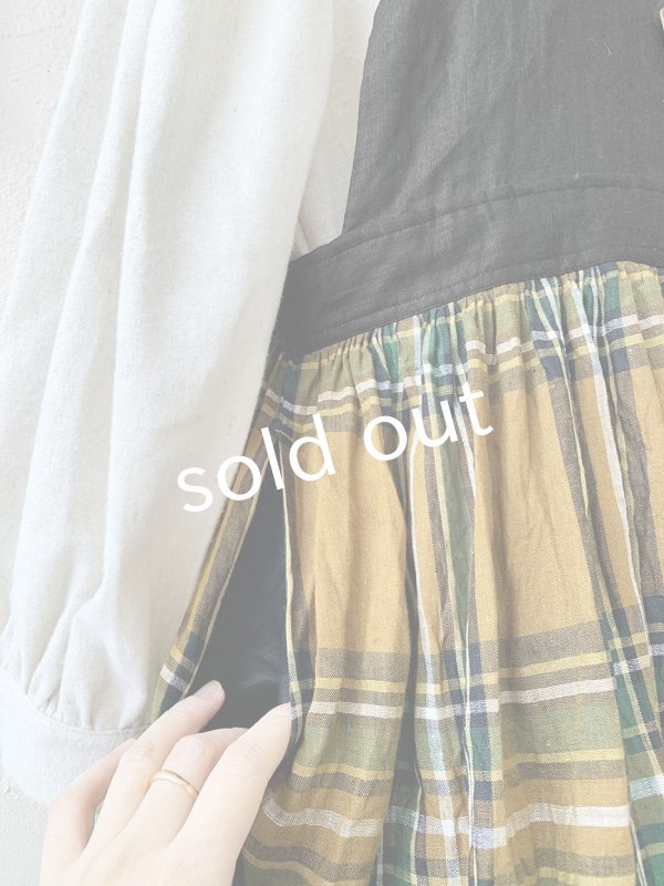 画像6: MARCHE' DE SOEUR／バッククロスワンピース・オータムチェック (6)