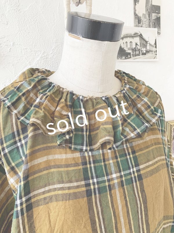 画像3: MARCHE' DE SOEUR／ラッフル襟の裾絞りプルオーバー・オータムチェック (3)