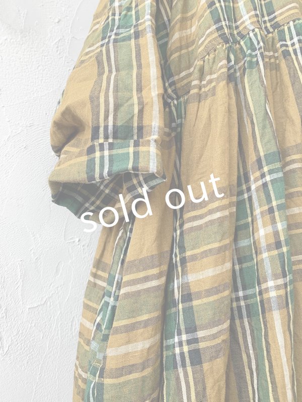 画像4: MARCHE' DE SOEUR／ラッフル襟のワンピース・オータムチェック (4)