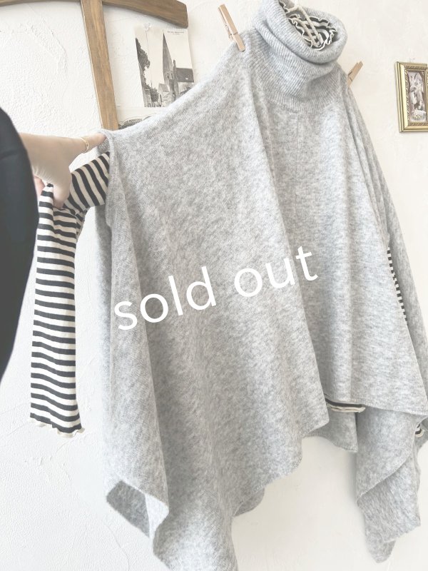 画像5: 【30%OFF】08mab/もちもちタートルニットポンチョ・グレー (5)