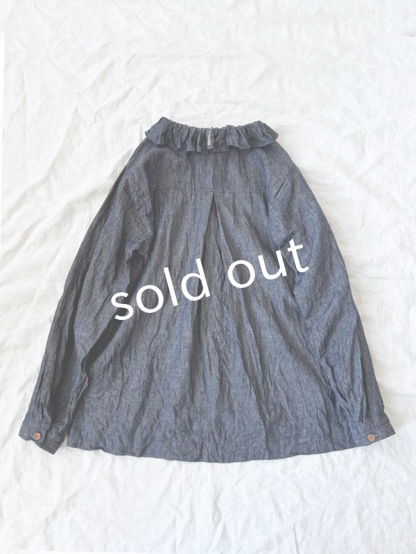 画像6: MARCHE' DE SOEUR／ラッフル襟のプルオーバー・デニム (6)