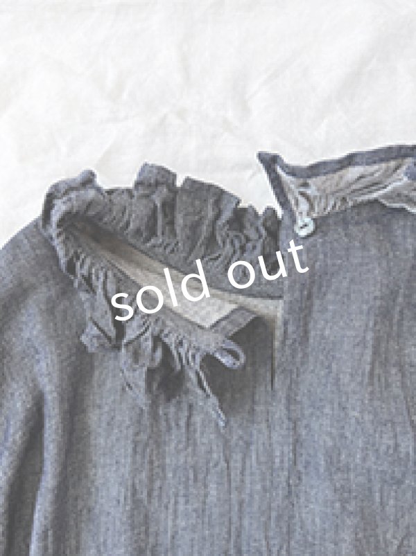 画像8: MARCHE' DE SOEUR／ラッフル襟のワンピース・デニム (8)