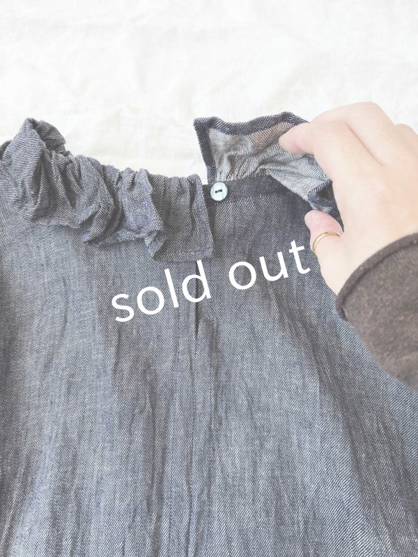 画像7: MARCHE' DE SOEUR／ラッフル襟のワンピース・デニム (7)