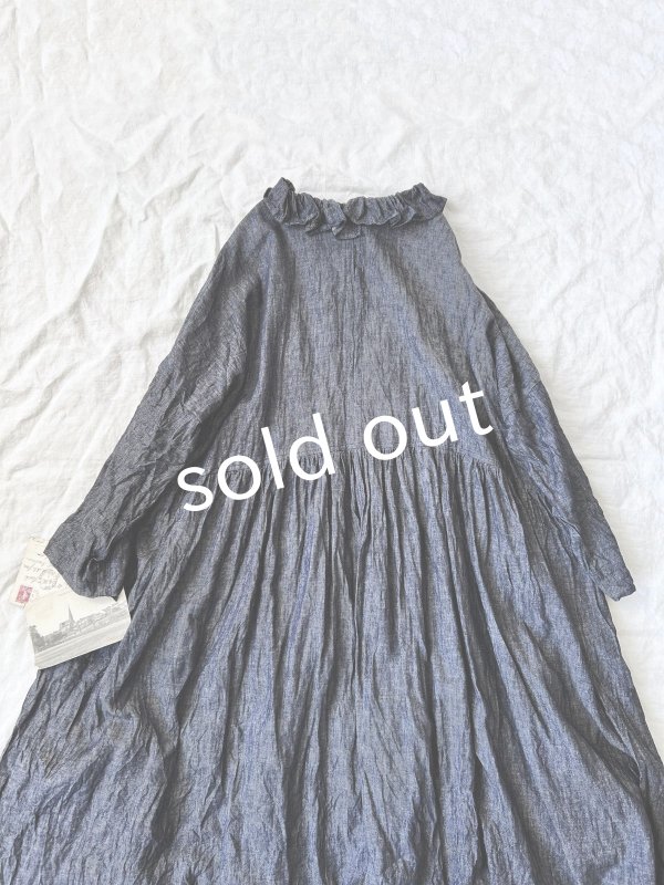 画像6: MARCHE' DE SOEUR／ラッフル襟のワンピース・デニム (6)