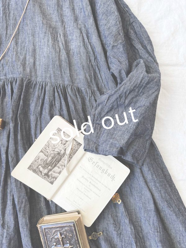 画像3: MARCHE' DE SOEUR／ラッフル襟のワンピース・デニム (3)