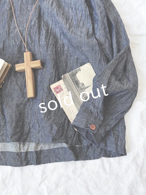 画像4: MARCHE' DE SOEUR／ラッフル襟のプルオーバー・デニム (4)