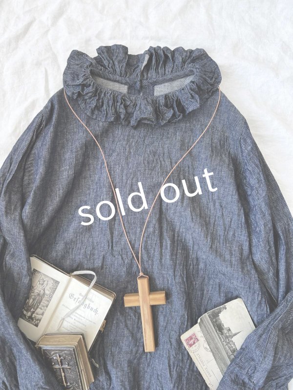 画像5: MARCHE' DE SOEUR／ラッフル襟のプルオーバー・デニム (5)