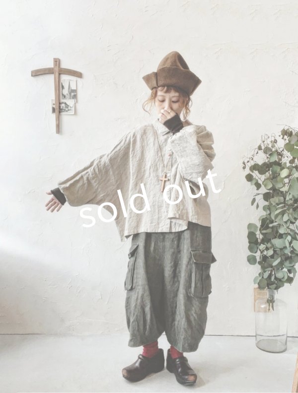 画像7: Libera&Capricciosa/2wayリネンブラウス・オリーブドラブ (7)