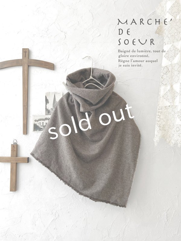 画像5: MARCHE' DE SOEUR／ウールツイードポンチョ・杢ブラウン (5)