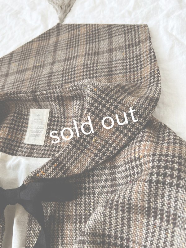 画像11: MARCHE' DE SOEUR／セーラ襟のタッセルちびコート・ブラウンチェック (11)