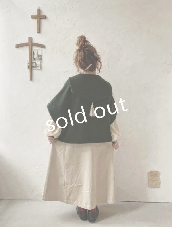 画像14: MARCHE' DE SOEUR／セーラ襟のタッセルちびコート・ダークグリーンモッサ (14)