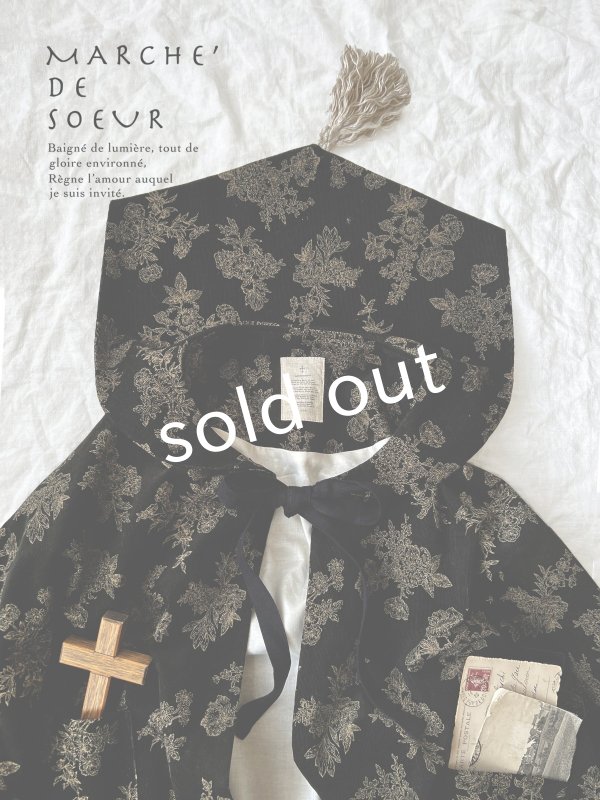 画像10: MARCHE' DE SOEUR／セーラ襟のタッセルちびコート・ボタニカルブラック (10)