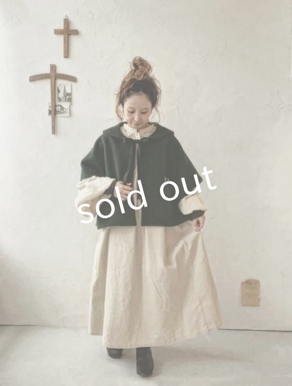 画像12: MARCHE' DE SOEUR／セーラ襟のタッセルちびコート・ダークグリーンモッサ (12)