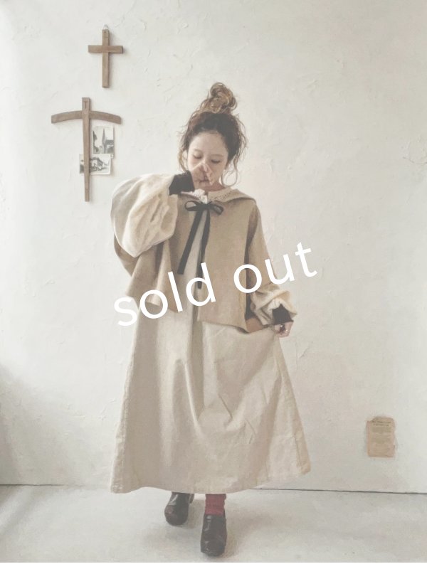 画像15: MARCHE' DE SOEUR／セーラ襟のタッセルちびコート・ボタニカルブラック (15)