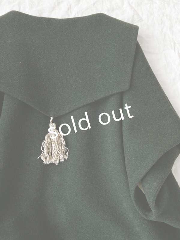 画像11: MARCHE' DE SOEUR／セーラ襟のタッセルちびコート・ダークグリーンモッサ (11)