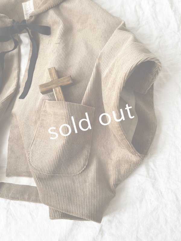 画像10: MARCHE' DE SOEUR／セーラ襟のタッセルちびコート・シナモンコーデュロイ (10)