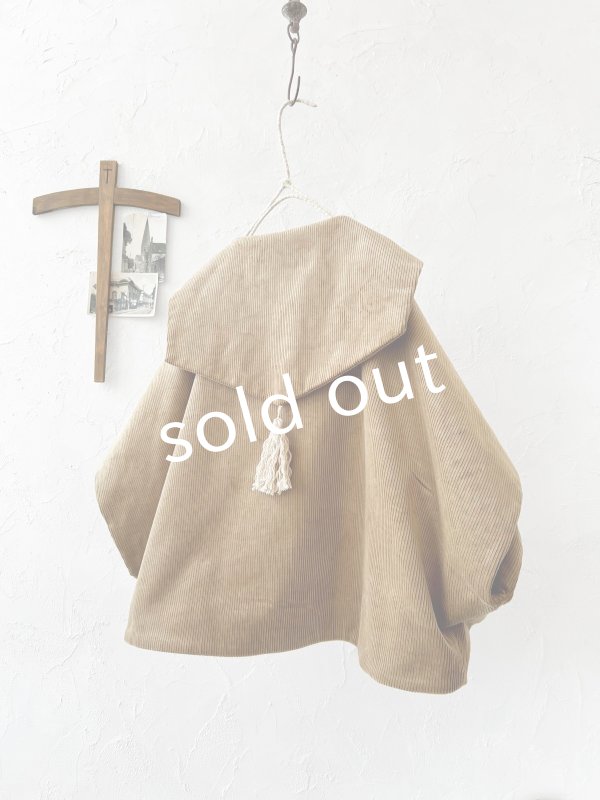 画像5: MARCHE' DE SOEUR／セーラ襟のタッセルちびコート・シナモンコーデュロイ (5)